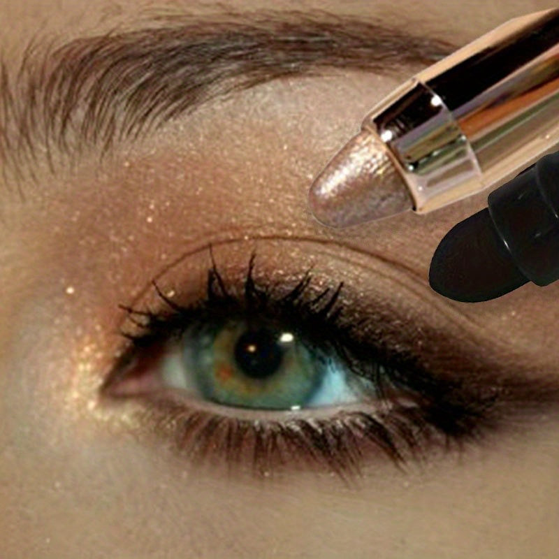 Eyeshadow Stick Double-head Design Not Easy To Smudge Long-wearing Pearly Eye Shadow Pen With Brush