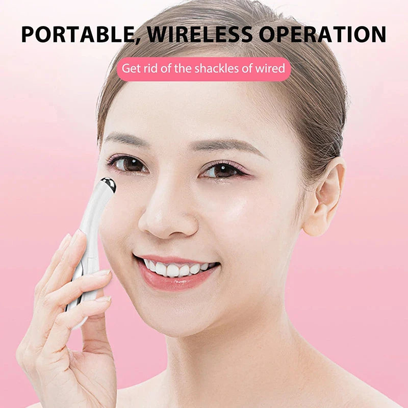 Electric Eye Massager Vibration Wrinkle Anti-Ageing Eye Massage Dark Circle Removal Beauty Face Eye Care Pen Pink and White