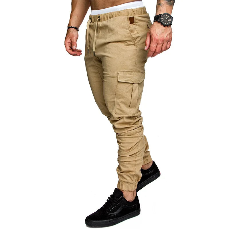 New Tooling Multi Pocket Trousers Men's Cargo Pants Woven Fabric Casual Safari Style Joggers Men