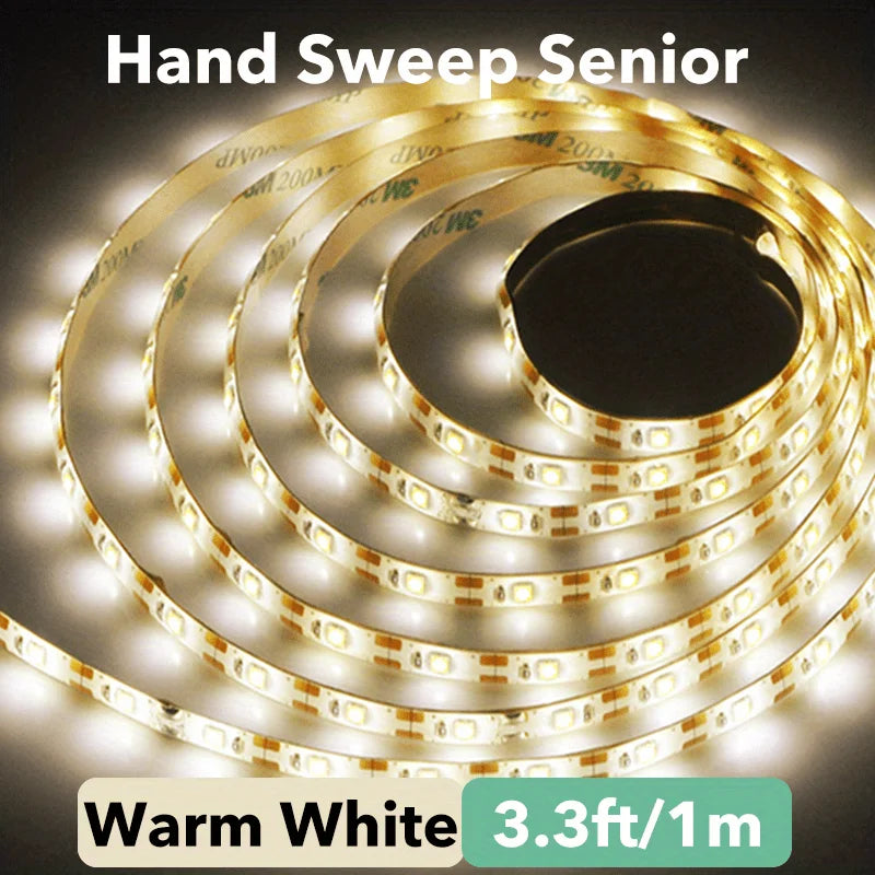 5V 2835 LED Strip Light Touch Sensor Switch Dimmable USB Flexible LED Tape Ribbon Light For Mirror Cabinet Stair Decor Lighting