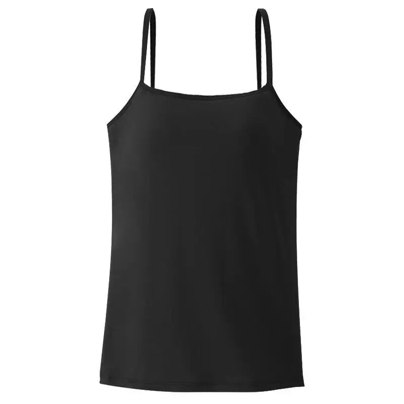 Summer Bra Ice Silk Crop Tops Sports Spaghetti Strap Vest Top Women Sexy Built In Bra Off Shoulder Sleeveless Camisole Underwear