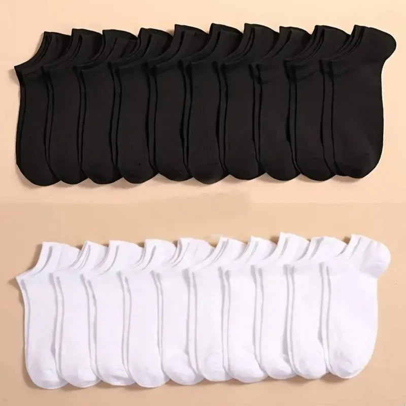 10 Pairs Calcetines Unisex Casual Plain For Men Women