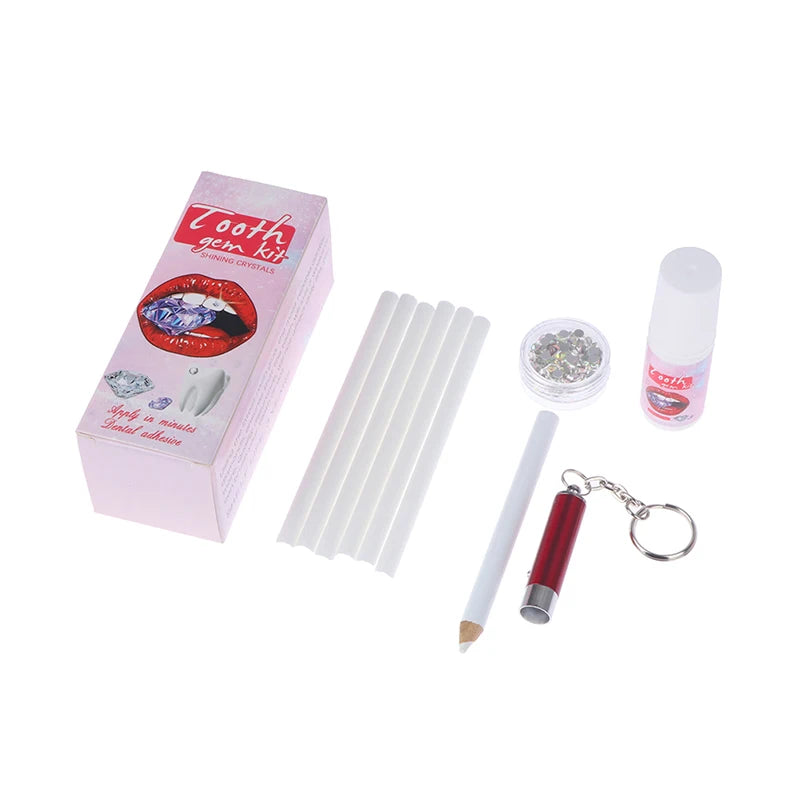 New Tooth Gem Kit Gems Picker Uv Light Gem Suit UV Bonding Resin DIY Tooth Jewelry Decoration Set Beautiful White Teeth