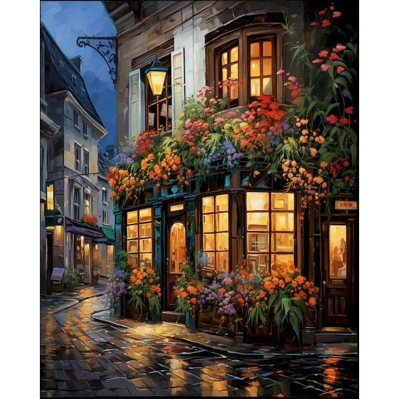 City Landscape Painting By Numbers For Adults DIY Kits HandPainted On Canvas With Framed Oil Picture Drawing Coloring By Number