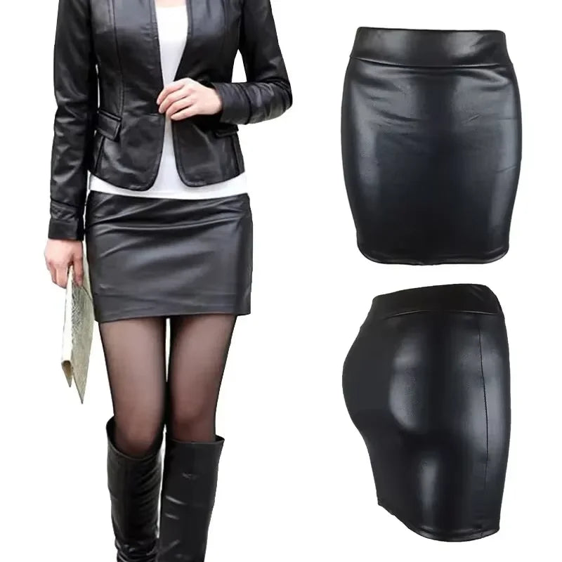 Mini Skirts High-waist Slim Fittness Hip Pencil Skirts Vintage Bodycon Skirt Sexy Clubwear Ladies Office Clothing