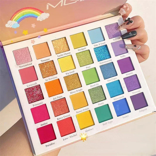 30 Colors Rainbow Eye Shadow Palette Practical Make Up Safe Lightweight Make-up Dream Eyeshadow Palette Children Stage Wholesale