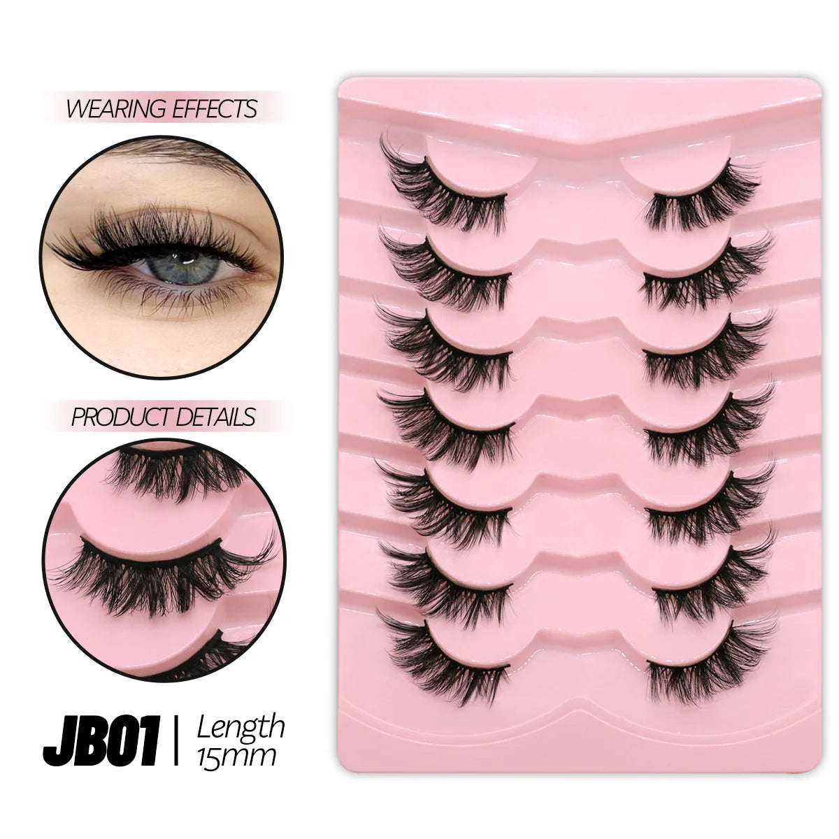 Half Lashes Soft Natural Clear Band Lashes Natural Look Faux Mink Wispy Mink Eyelashes Extension Makeup