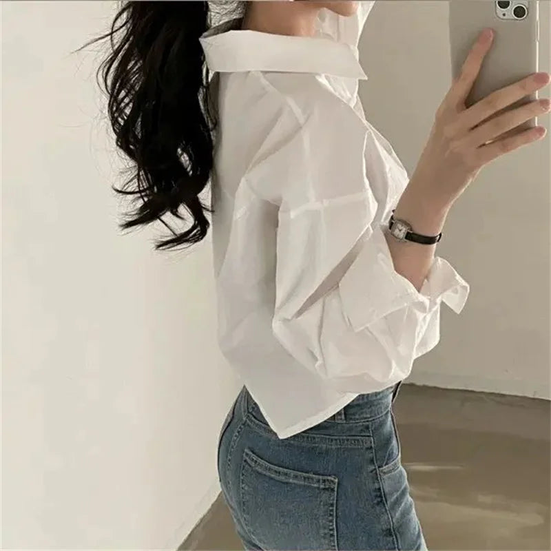 Woman Crop Tops Blouse Party Clothing