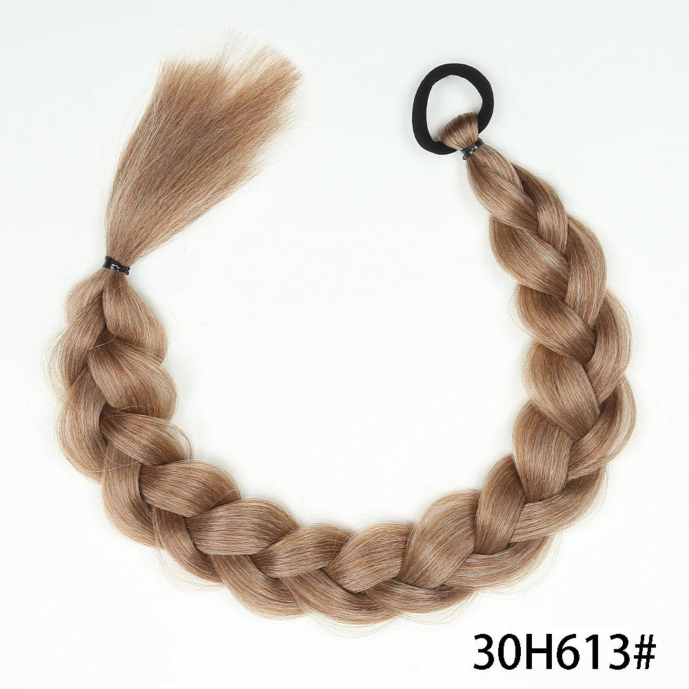 Braid Extensions With Rubber Band 24 Inch Boxing Braided Hair Extensions For Women Daily Use