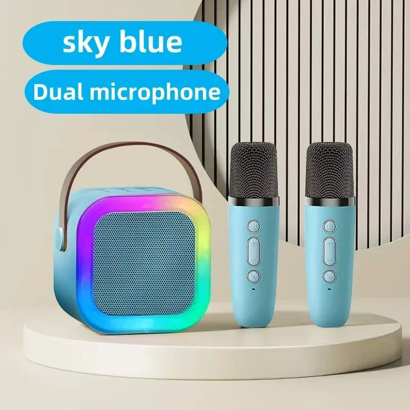 K12 microphone audio integrated wireless microphone karaoke home singing home KTV intelligent LED Bluetooth speaker