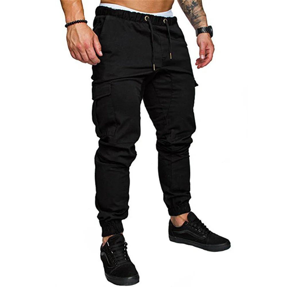 New Tooling Multi Pocket Trousers Men's Cargo Pants Woven Fabric Casual Safari Style Joggers Men