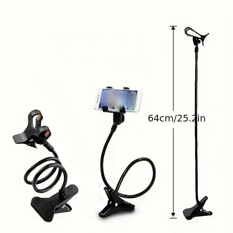 1PC Lazy Mobile Phone Holder Universal Version Double Clip Bedside Phone Holder Multi-functional Bed Extension Creative Tool