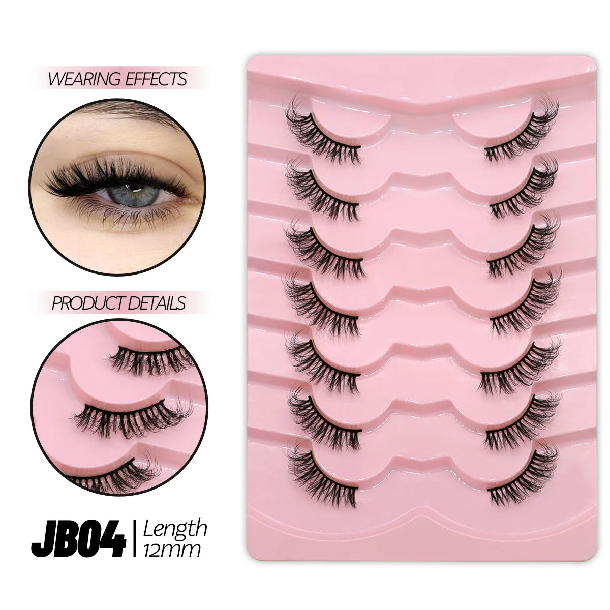 Half Lashes Soft Natural Clear Band Lashes Natural Look Faux Mink Wispy Mink Eyelashes Extension Makeup