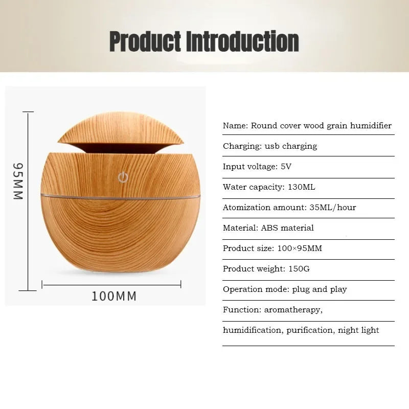 Sprayer Essential Oil Fragrance Mini Home Wood Grain Air Humidifier Electric Air Aroma Diffuser Purifie