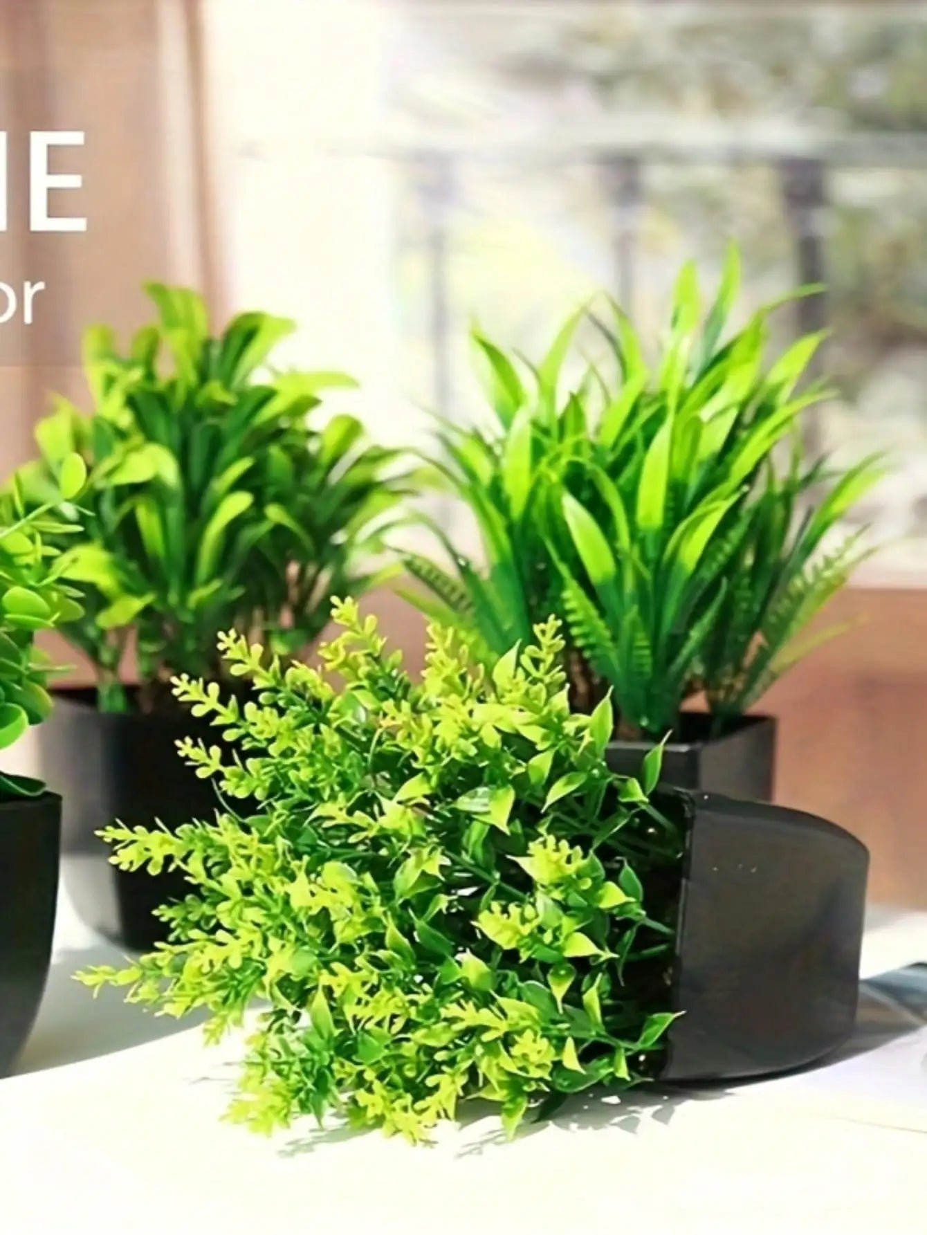 1pc Fake Plant Black Pot, Mini Artificial Eucalyptus Potted Plant for Indoor Home Office Farmhouse  Decorating