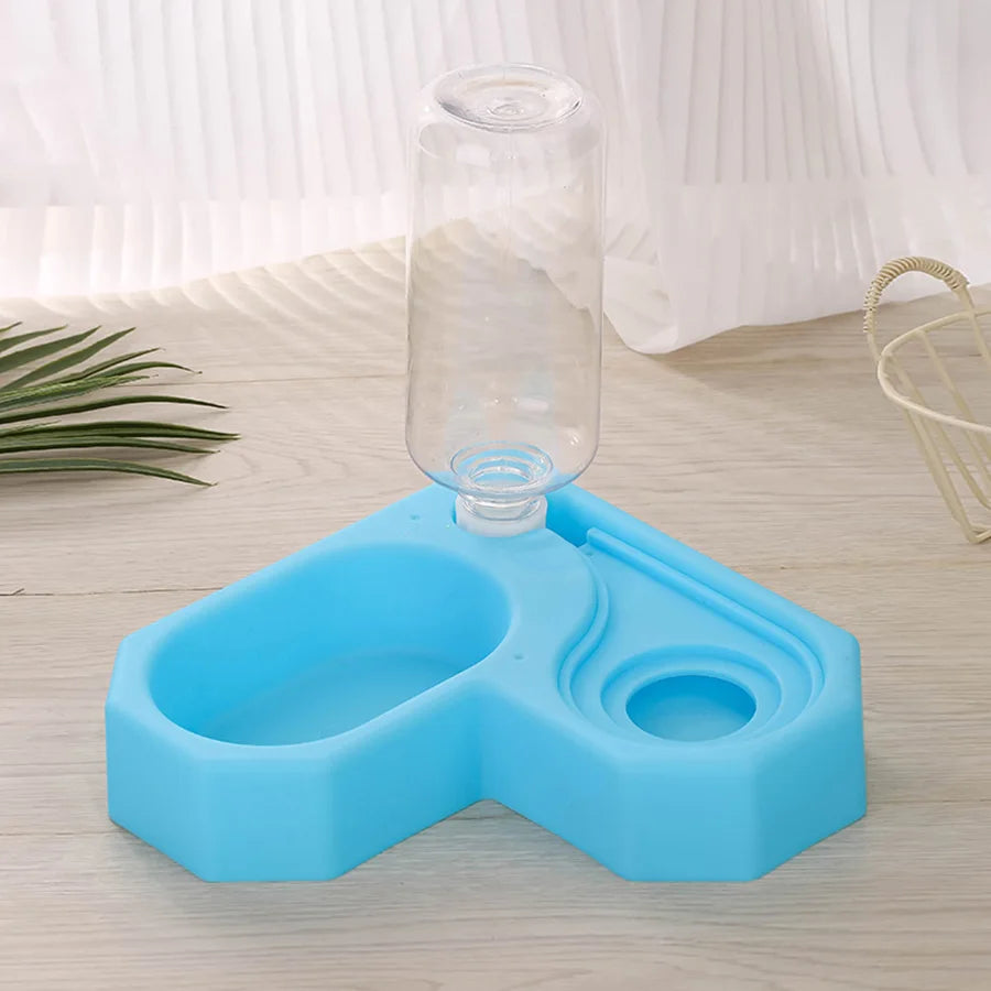 Double Dog Cat Bowls - Pets Water and Food Bowl Set with Automatic Water Bottle, Raised Pet Feeder Bowl for Cats and Small Dogs