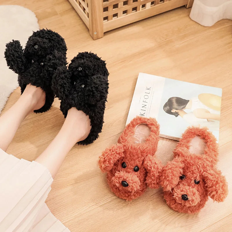 Winter Warm Furry Cotton Shoes Couples Home Indoor Bedroom Cozy Slippers