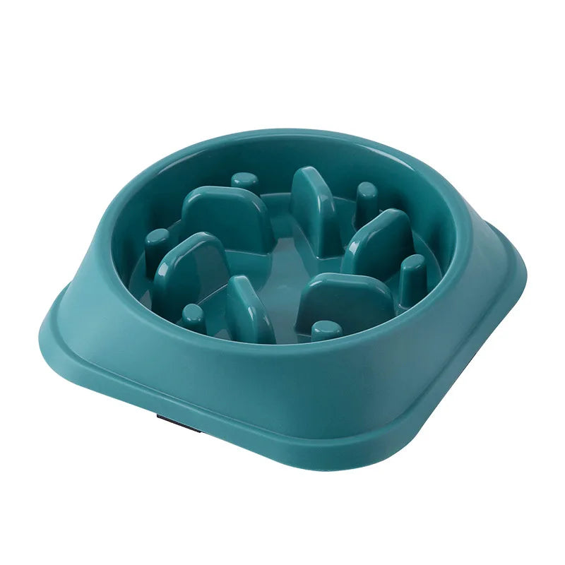 Pet Cat Dog Slow Food Bowl Fat Help Healthy Round Anti-choking Thickened And Non-slip Multiple Colors Shapes