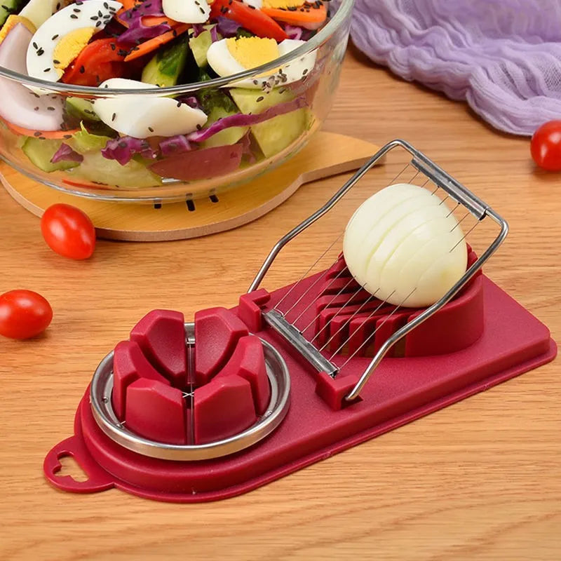 Egg Cutter Stainless Steel Egg Slicer Sectioner Cutter Mold Flower-Shape Luncheon Meat Cutter Kitchen Gadgets