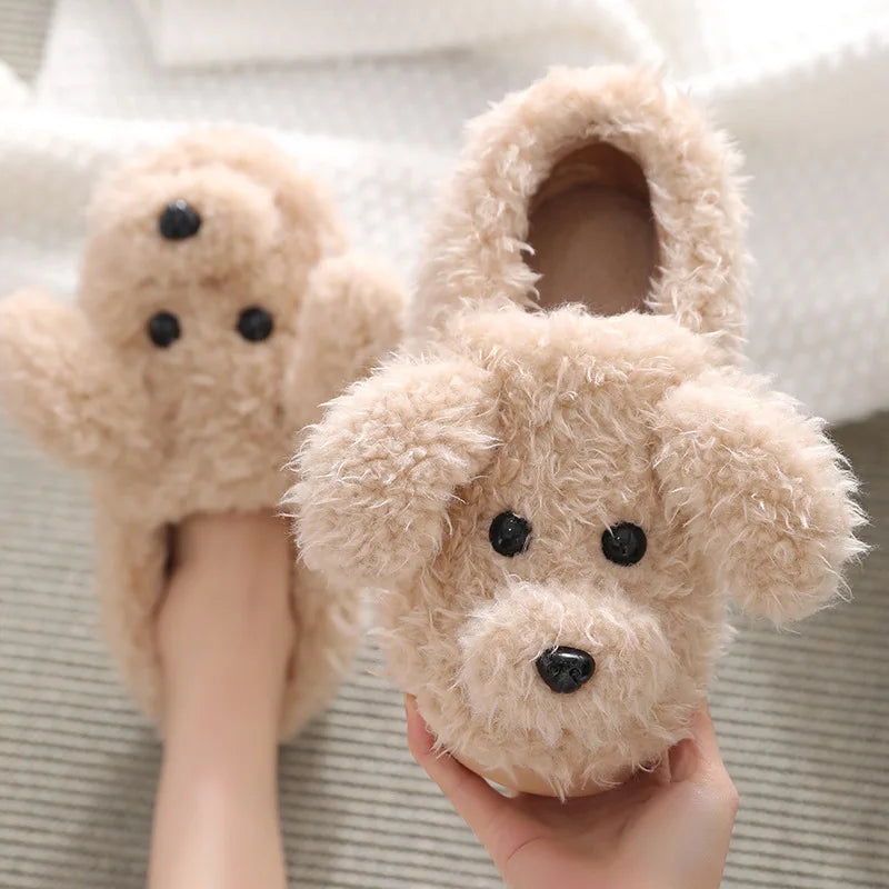 Winter Warm Furry Cotton Shoes Couples Home Indoor Bedroom Cozy Slippers