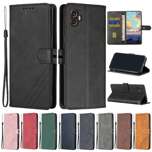 Samsung Galaxy XCover 6 Pro Case Leather Flip Wallet Case for Samsung XCover6 Pro X Cover 6Pro SM-G736U SM-G736B Phone Cover