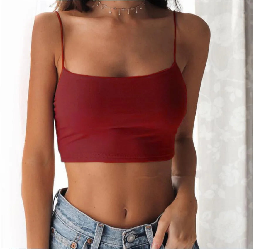 Crop Top Women Aesthetic Streetwear White Black Yellow Red Tank Top for Womens