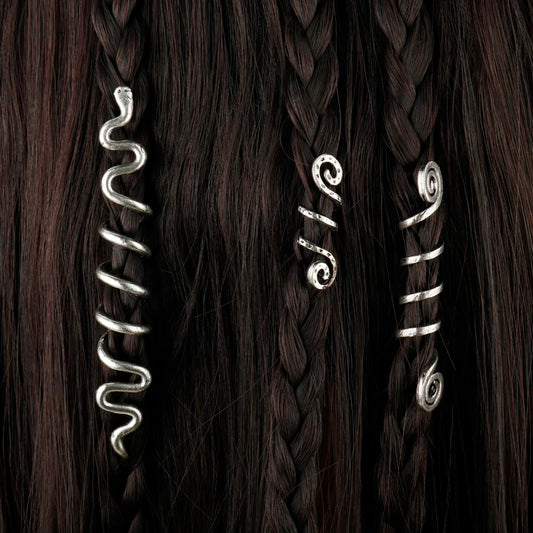 Viking Spiral Charms Beads for Hair Braids for Beard Hair Beads Jewelry Vintage Women Girl Hairpin Hair Clips Accessories-15