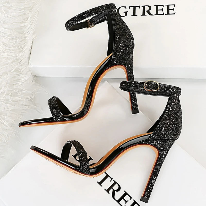 Shoes Sexy High Heels Women Pumps Sparkle Sequins Stiletto Heels 10 Cm Party Shoes Women Heels Summer Women Sandals New