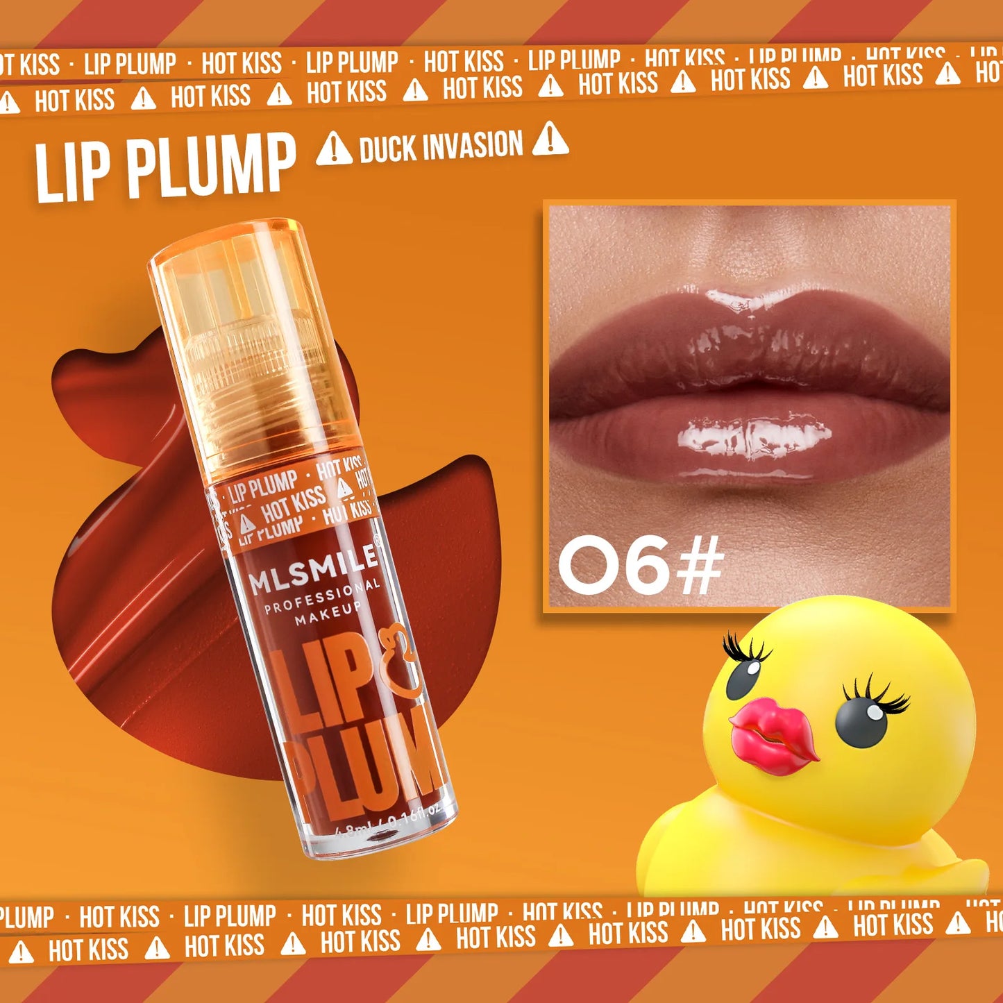 MLSMILE Duck Lip Plump Lip Oil Moisturizing Lip Gloss Mirror Water nature long-lasting  Gloss Gloss Pearl Lip Glaze Set