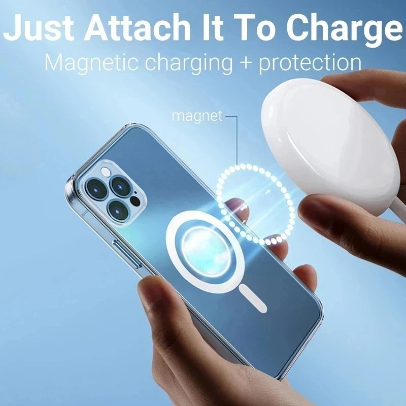 Magnetic Original Magsafing Case For iPhone 13 15 12 11 14 16 Pro Max Mini X XS XR Plus SE Silicone Acrylic For Magsafe Cover