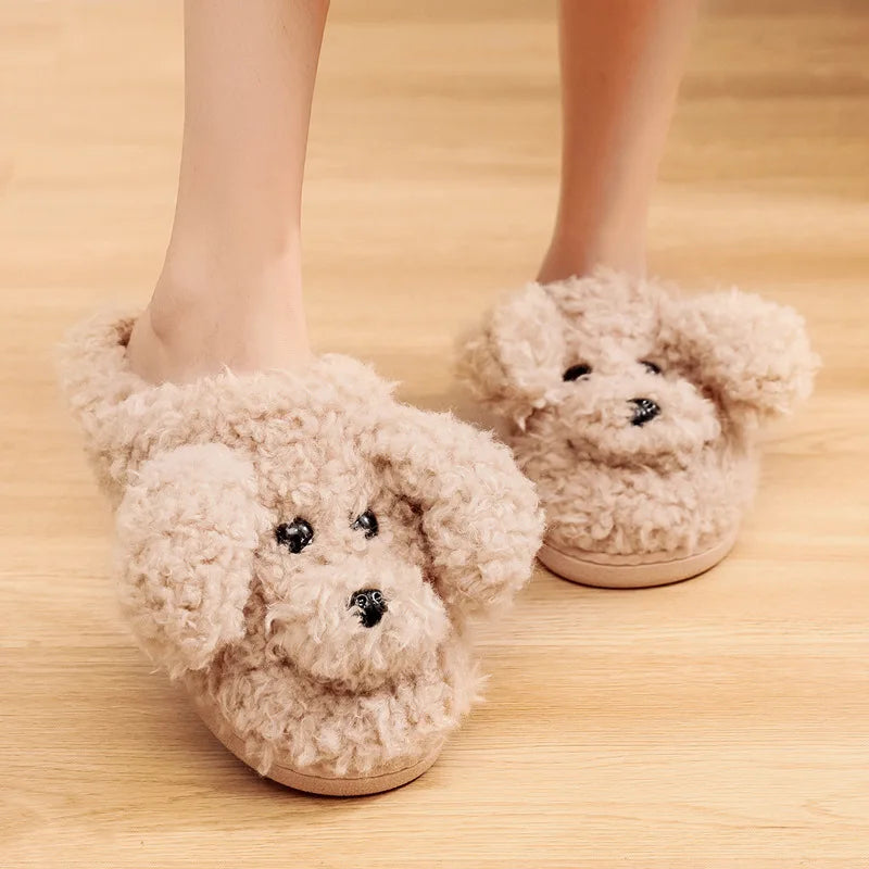 Winter Warm Furry Cotton Shoes Couples Home Indoor Bedroom Cozy Slippers