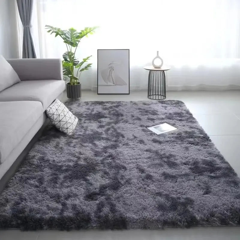 Silk Wool Rugs Children's Room Living Room Bedroom Tie-Dye Non-Slip Washable Machine Washable Carpet Mats