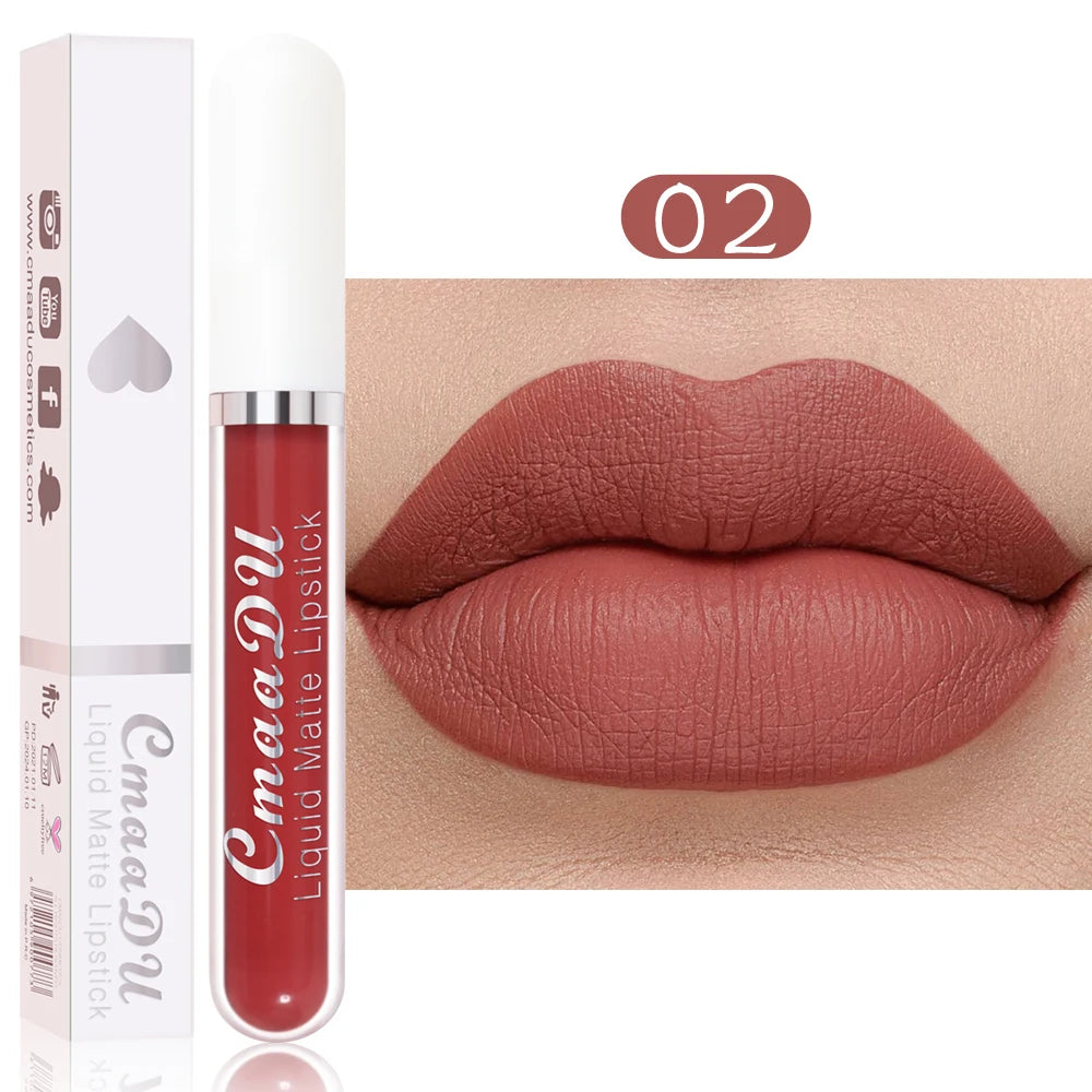 CmaaDu 18 Matte Mist Lip Glaze Long-lasting waterproof Moisturizing Lip Gloss Natural Healthy Lipstick