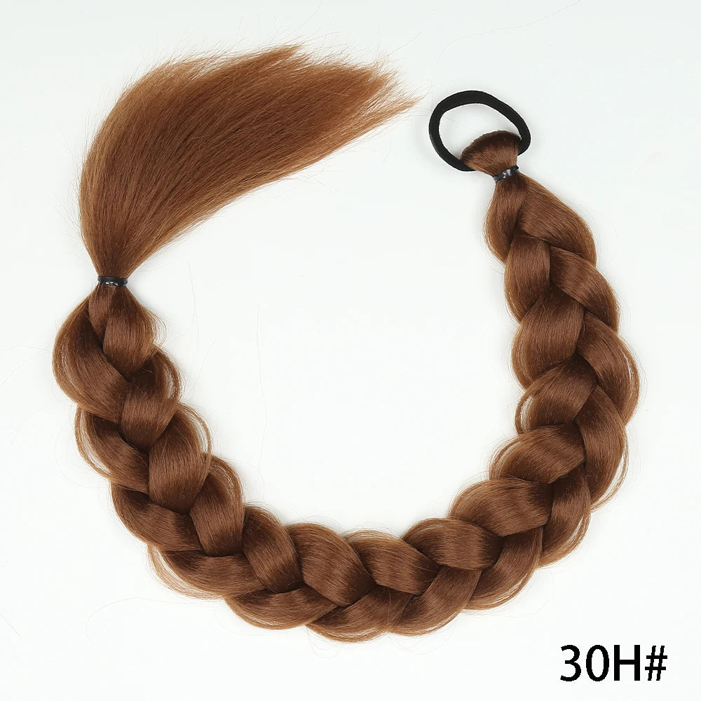 Braid Extensions With Rubber Band 24 Inch Boxing Braided Hair Extensions For Women Daily Use