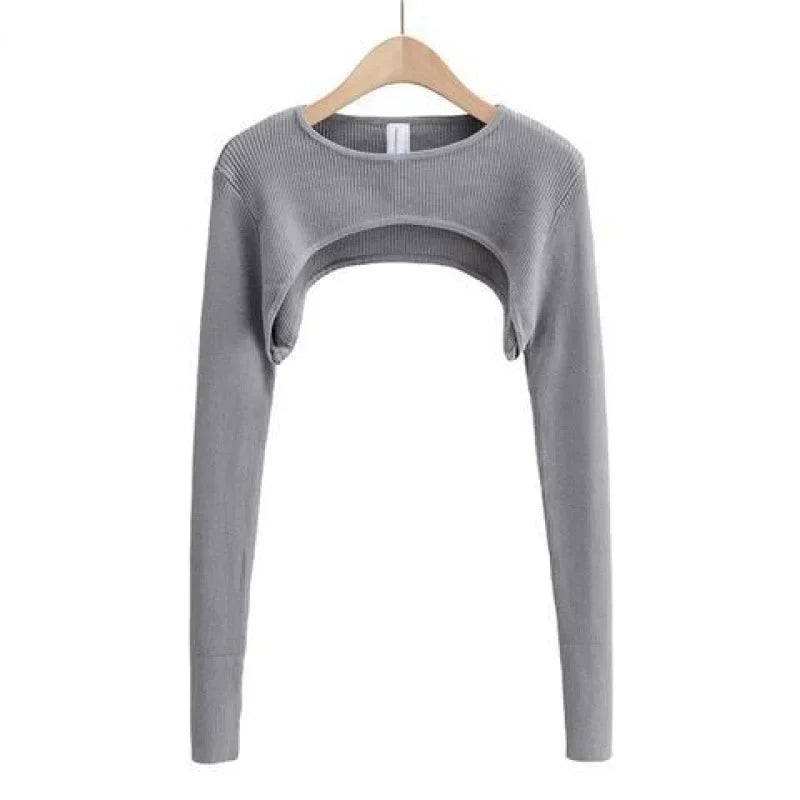 T-shirts Women Long Sleeve Crop Top Spring Autumn Y2k Aesthetic Clothes O-neck Black White Sexy Tshirt