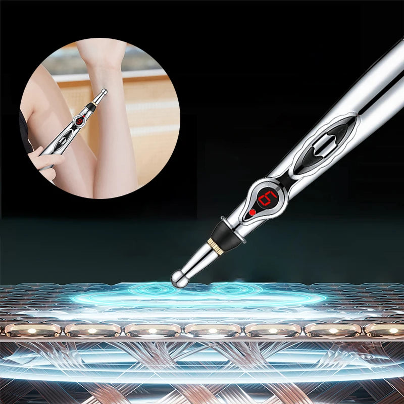 Electric Acupuncture Point Massage Pen Meridian Energy Massage Pen Pain Relief Therapy Back Neck Face Beauty Roller