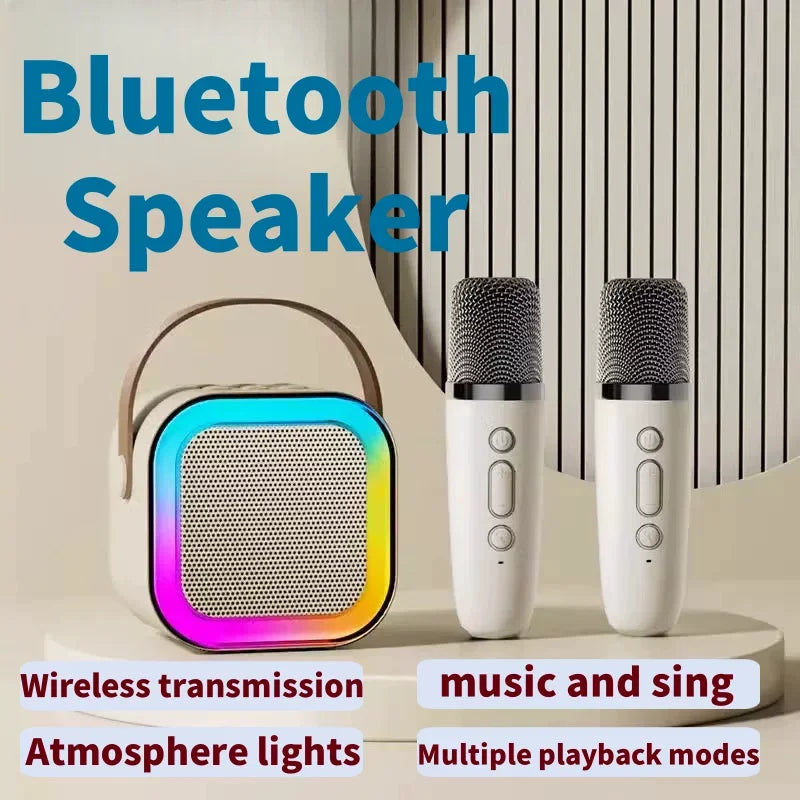 K12 microphone audio integrated wireless microphone karaoke home singing home KTV intelligent LED Bluetooth speaker