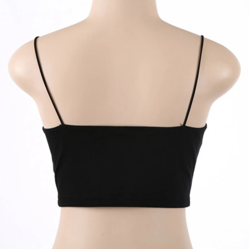 Tanks Tops Sexy Vest Sleeveless Cotton Straps Camis Fitness Bustier Crop Top Seamless Tees Black White Tops