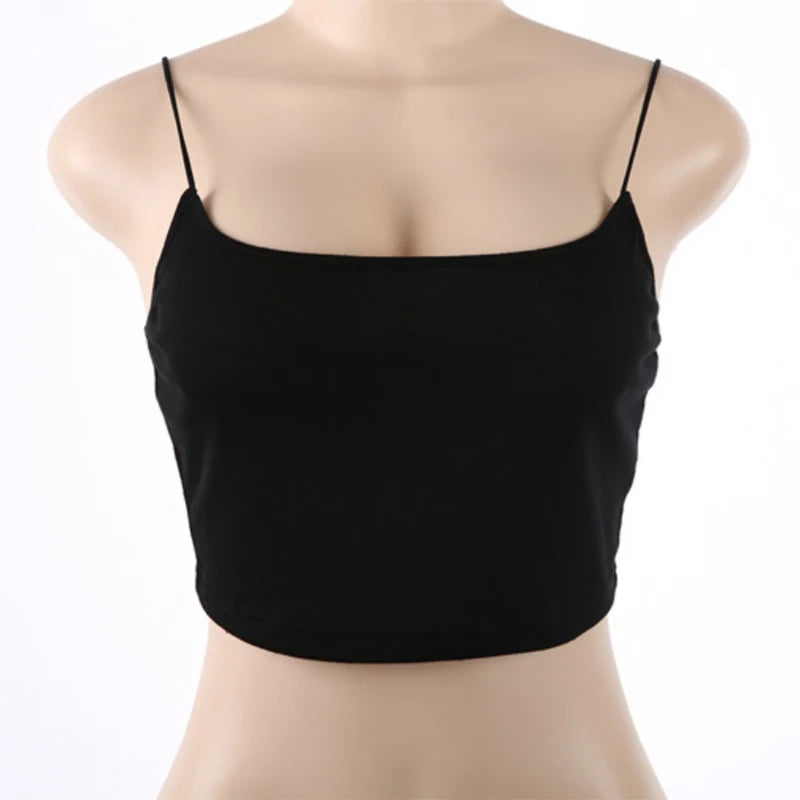 Tanks Tops Sexy Vest Sleeveless Cotton Straps Camis Fitness Bustier Crop Top Seamless Tees Black White Tops