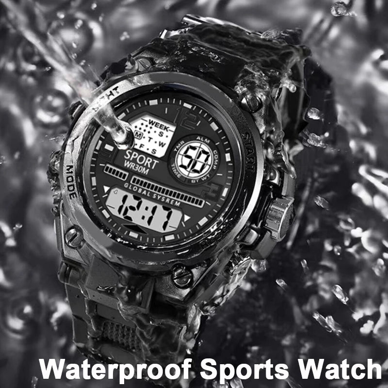 Men's Sports Watch Waterproof Luminous Alarm Clock Men LED Digital Watch Large dial Electronic Wristwatch for Man