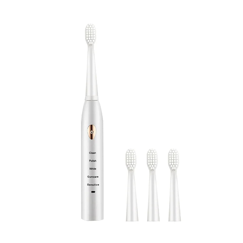 Jianpai Adult Black White Classic Acoustic Electric Toothbrush Adult 5-gear Mode USB Charging IPX7 Waterproof Acoustic Electric