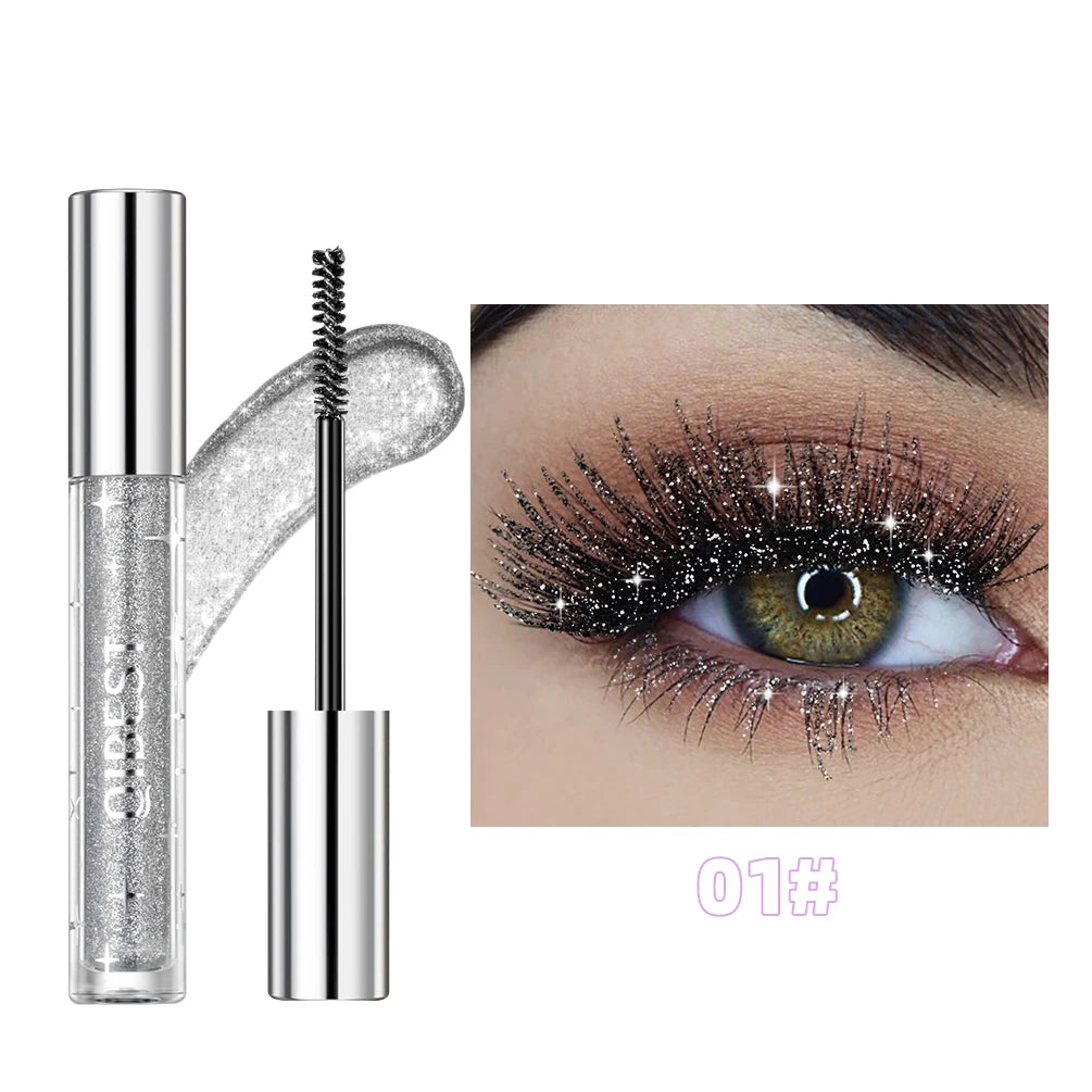 Diamond Glitter Mascara Long Lasting Quick Dry Curling Extension Eyelashes Mascara Beauty Shiny Cosmetic For Women Makeup