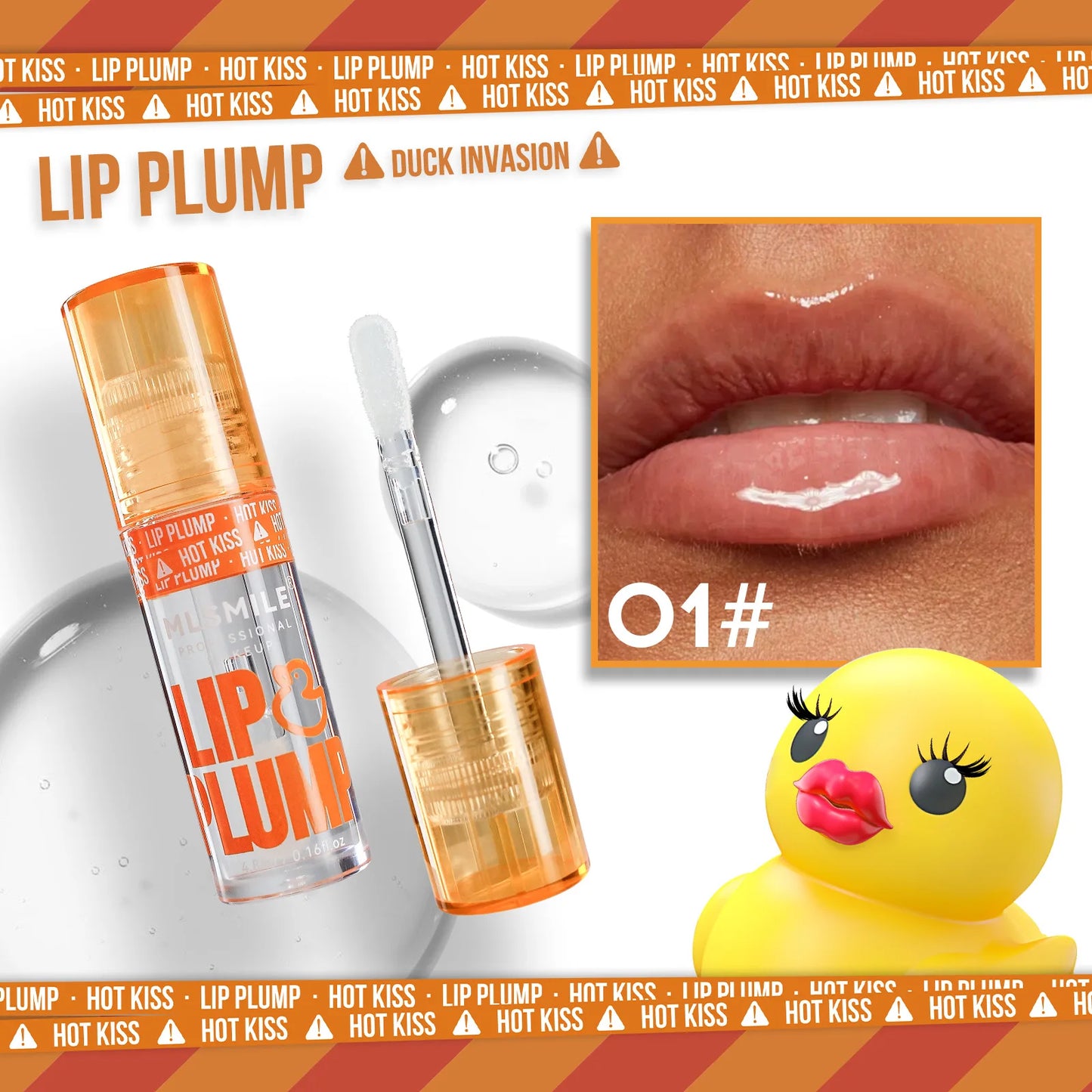 MLSMILE Duck Lip Plump Lip Oil Moisturizing Lip Gloss Mirror Water nature long-lasting  Gloss Gloss Pearl Lip Glaze Set