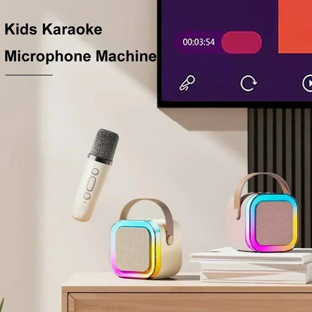 K12 microphone audio integrated wireless microphone karaoke home singing home KTV intelligent LED Bluetooth speaker