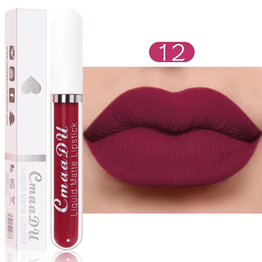 CmaaDu 18 Matte Mist Lip Glaze Long-lasting waterproof Moisturizing Lip Gloss Natural Healthy Lipstick