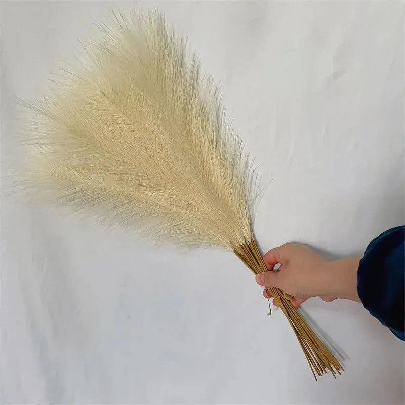 10pcs Artificial Reed Ins Wind Bouquet Imitation Flowers Bohemian Home Living Room Decor Fake Reed Christmas Wedding Decoration