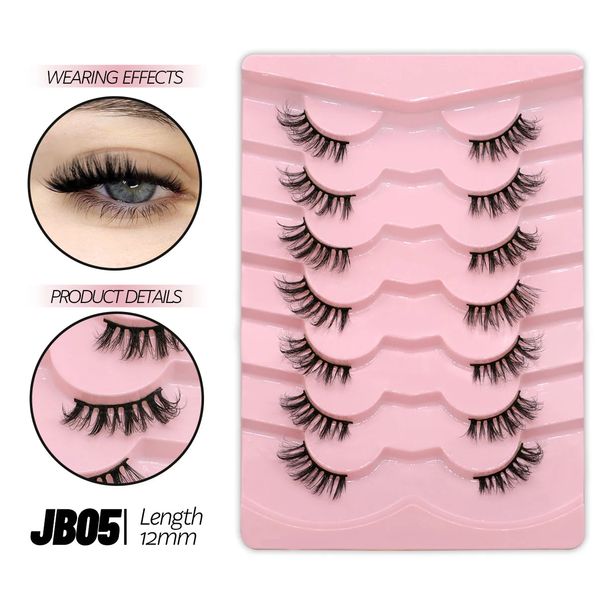 Half Lashes Soft Natural Clear Band Lashes Natural Look Faux Mink Wispy Mink Eyelashes Extension Makeup