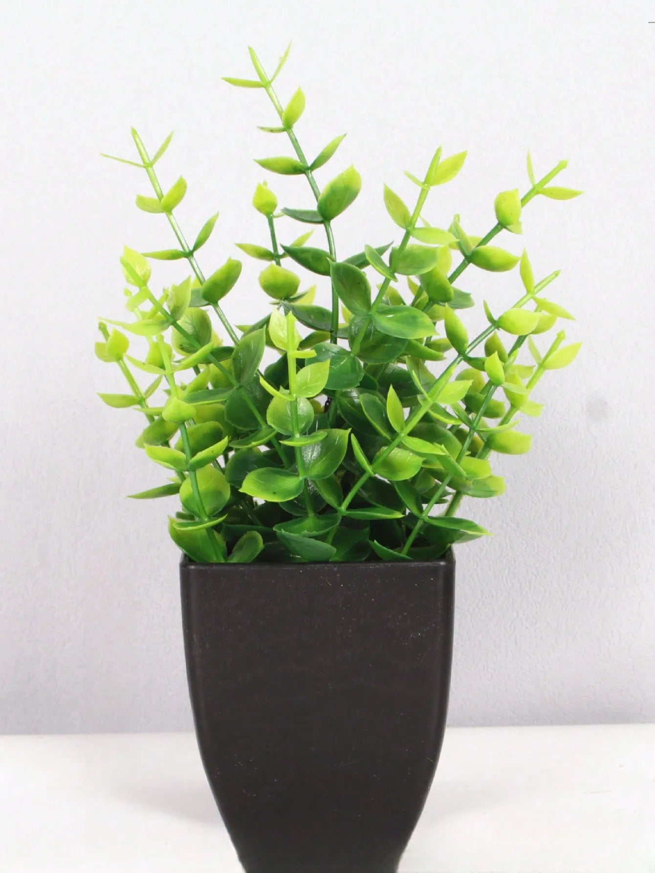 1pc Fake Plant Black Pot, Mini Artificial Eucalyptus Potted Plant for Indoor Home Office Farmhouse  Decorating