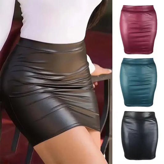 Mini Skirts High-waist Slim Fittness Hip Pencil Skirts Vintage Bodycon Skirt Sexy Clubwear Ladies Office Clothing