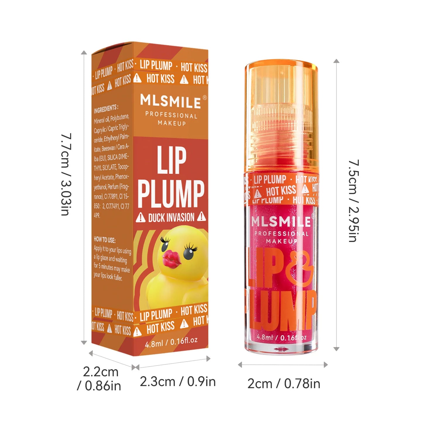 MLSMILE Duck Lip Plump Lip Oil Moisturizing Lip Gloss Mirror Water nature long-lasting  Gloss Gloss Pearl Lip Glaze Set